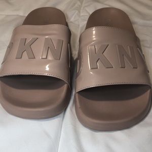 DKNY- Logo Pink Slides- Size 9 (Like New)